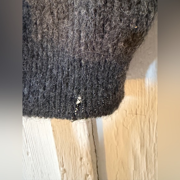 Vtg 60s Sears Sportswear 50/50 Mohair Wool Blend Grunge Cardigan Grey:Sz Small - Picture 7 of 16